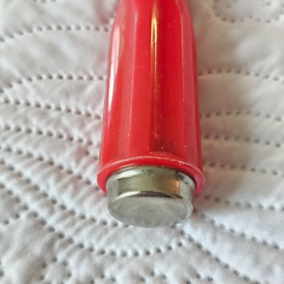 Vintage Red Handled Ice Cream Scoop With Metal Bowl & Thumb Trigger Mechanism - Picture 7 of 8